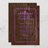 Purple Vintage Barn Wood Wedding Invitations (Devant / Derrière)