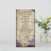 Purple Vintage Butterfly Wedding Programme Photoca (Debout devant)