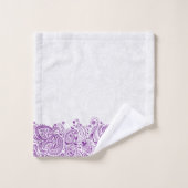 Purple Vintage Paisley Stripe Bath Towel Se (Gant de toilette)