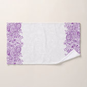 Purple Vintage Paisley Stripe Bath Towel Se (Serviette à main)