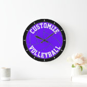 Purple Volleyball Custom Team Name/Text Wall Clock Grote Klok (Huis)