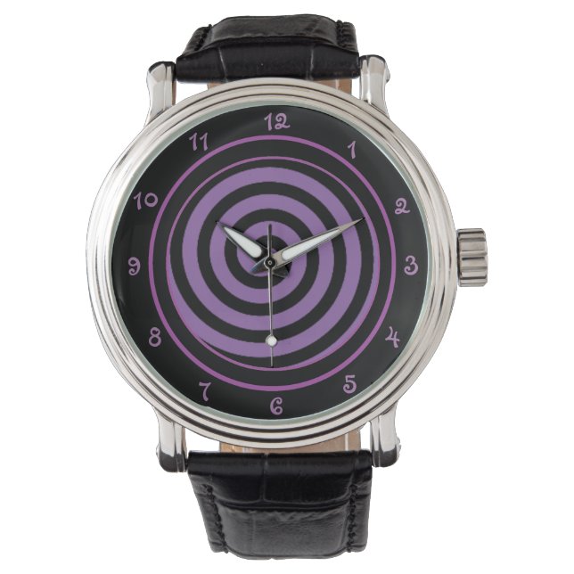 Purple Vortex Cool Horloge (Voorkant)