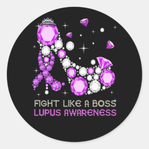 Purple Warrior Fight Lupus Like A Boss Ronde Sticker