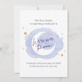 Purple Watercolor fille Baby shower Invitation (Devant)