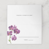 Purple Watercolor Orchids Tropical Wedding (Buitenkant ongevouwen)