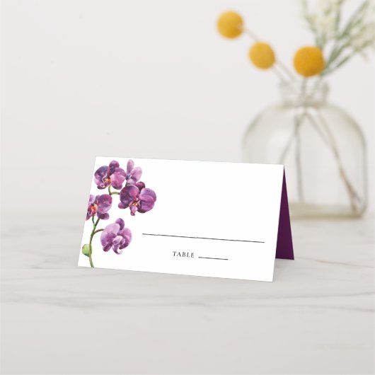Purple Watercolor Orchids Tropical Wedding (Voorkant)