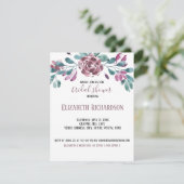 Purple Watercolor Peony Invitation de la douche nu (Debout devant)