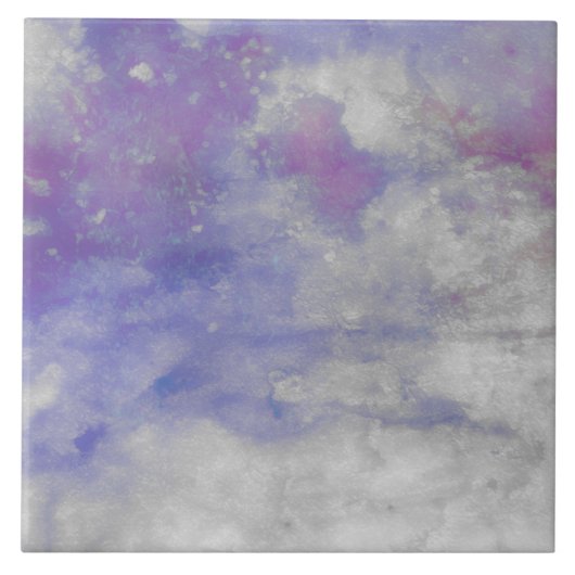 Purple Watercolor Square Art Tile  Tegeltje (Voorkant)