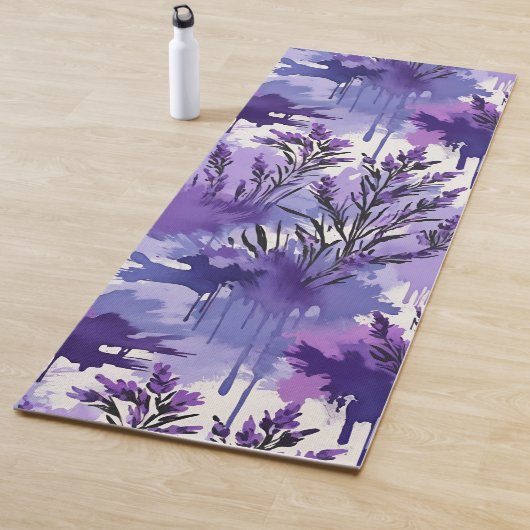 Purple Watercolor with Florals Yogamat (In situ)
