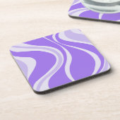 Purple Waves Square Coaster Bier Onderzetter (Linkerzijde)