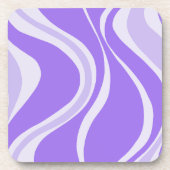 Purple Waves Square Coaster Bier Onderzetter (Voorkant)