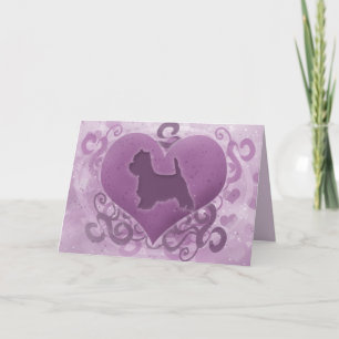 Purple Westie Valentine's Day Card Feestdagen Kaart