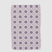 Purple, white and gray geometric mandala pattern golfhanddoek (Voorkant)