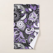 Purple White Black Paisley Motif d'impression (Serviette à main)