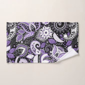 Purple White Black Paisley Motif d'impression (Serviette à main)