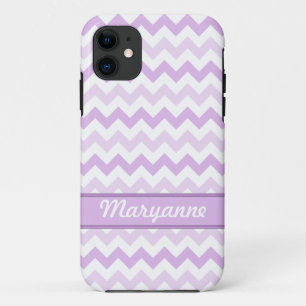 Purple & White Chevron personnalisé iPhone 5 Coque
