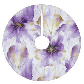 Purple White Gold Abstract Iris Floral Kerstboom Rok (Voorkant)