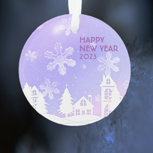 Purple White House Snowflakes Noël 2023