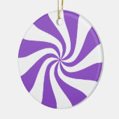 Purple & White Peppermenthe Candy Ornement de Noël (Gauche)