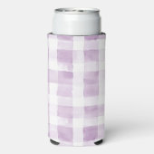 Purple White Plaid Stripes Birthday (Seltzer Achterkant)