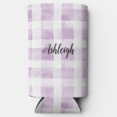 Purple White Plaid Stripes Birthday (Voorkant)