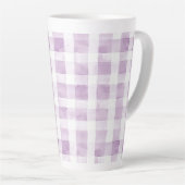 Purple White Plaid Stripes Latte Mok (Rechterhoek)