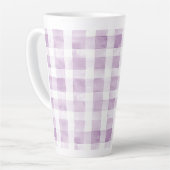 Purple White Plaid Stripes Latte Mok (Linkerhoek)