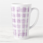 Purple White Plaid Stripes Latte Mok (Rechts)