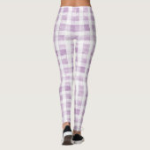 Purple White Plaid Stripes  Leggings (Achterkant)