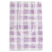Purple White Plaid Stripes Medium Cadeauzakje (Achterkant)