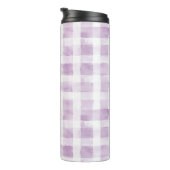 Purple White Plaid Stripes Thermosbeker (Geroteerd rechts)