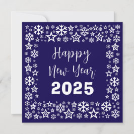 Purple white Square wish card with golden stars Feestdagenkaart