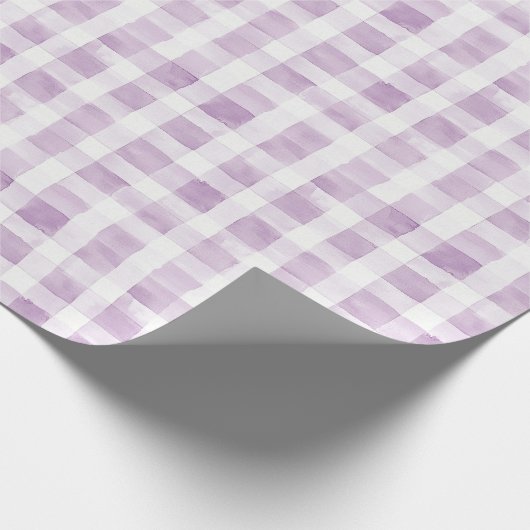 Purple White Stripes Baby Shower Cadeaupapier (Hoek)