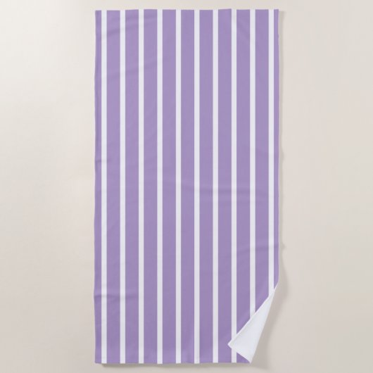 Purple White Stripes Seamless Pattern Strandlaken (Voorkant)