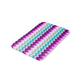 Purple White Teal Chevrons Small Bath Mat (Gekanteld)