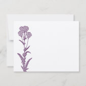 Purple Wild Flower Branche Mariage Merci Cartes (Dos)