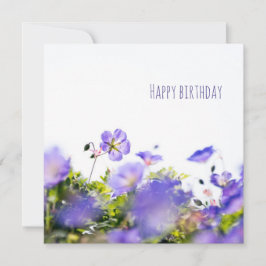 Purple Wildflower Happy Birthday Card Kaart
