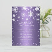 Purple Winter Wonderland Sweet 16 Invitation (Debout devant)