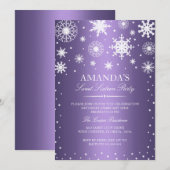 Purple Winter Wonderland Sweet 16 Invitation (Devant / Derrière)