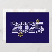 Purple wish card New Year met gold snowflakes Feestdagenkaart (Voorkant / Achterkant)