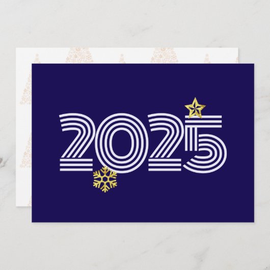 Purple wish card New Year met gold snowflakes Feestdagenkaart (Voorkant / Achterkant)