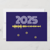 Purple wish card New Year with wave snowflakes Feestdagenkaart (Voorkant)