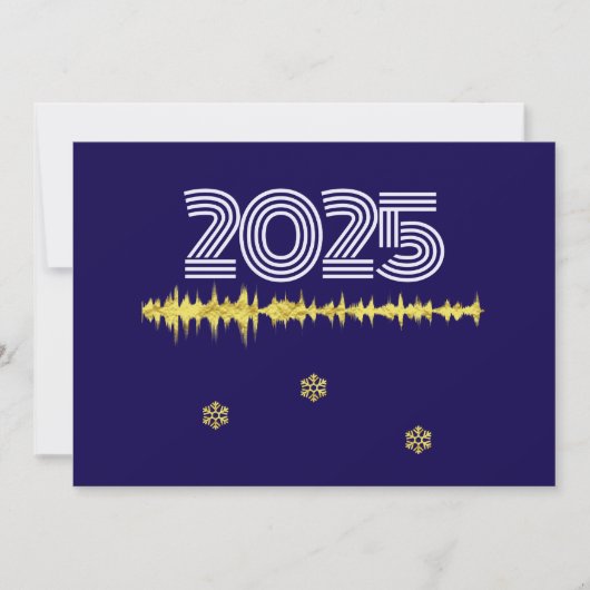 Purple wish card New Year with wave snowflakes Feestdagenkaart (Voorkant)