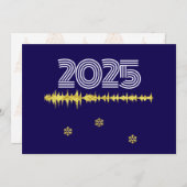 Purple wish card New Year with wave snowflakes Feestdagenkaart (Voorkant / Achterkant)