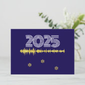 Purple wish card New Year with wave snowflakes Feestdagenkaart (Staand voorkant)