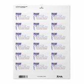 Purple Wisteria Floral Mariage moderne Étiquette (Feuille entière)