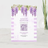 Purple Wisteria Floral Tree QR Code Wedding (Achterkant)
