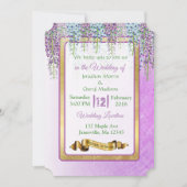 Purple Wisteria Floral Wedding Invitations (Devant)