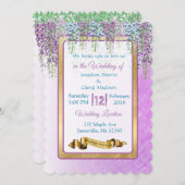 Purple Wisteria Floral Wedding Invitations (Devant / Derrière)