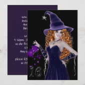 Purple Witch Sweet 16 Anniversaire Invitation (Devant / Derrière)